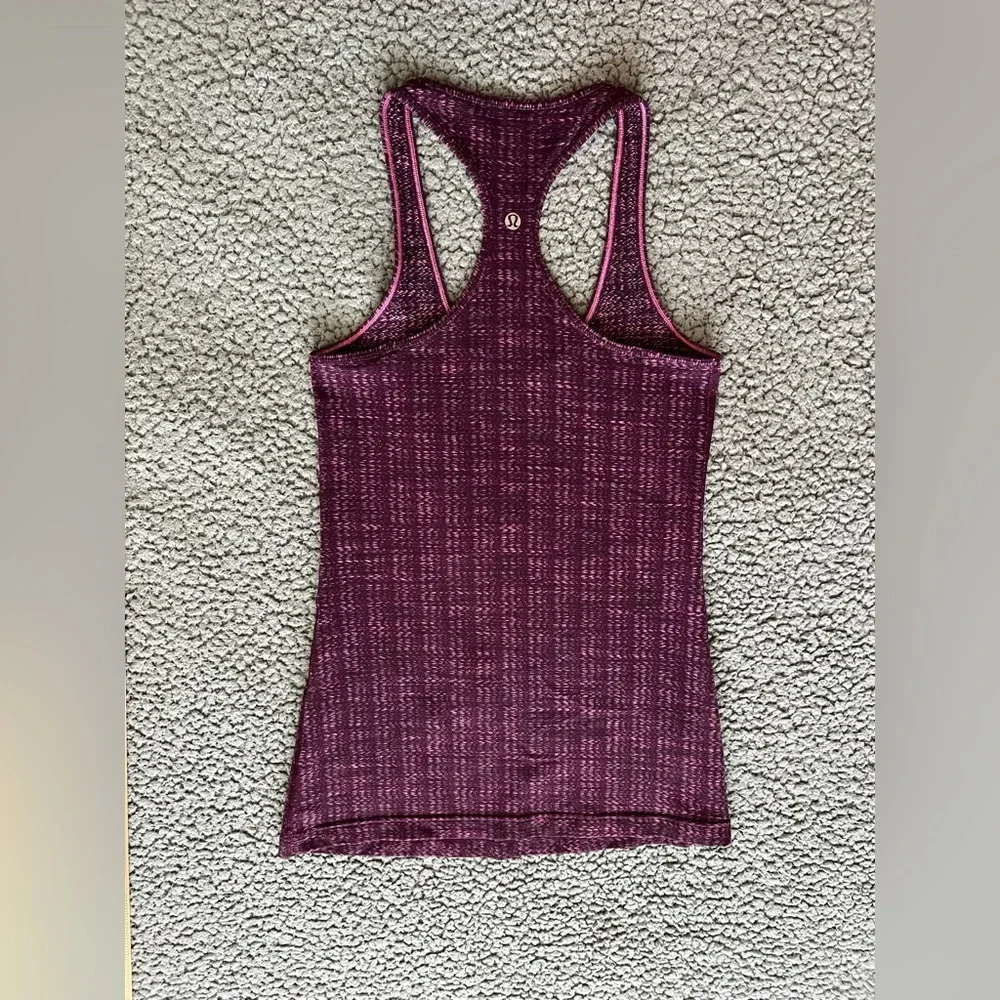 Women’s Lululemon Cool Racerback Tank Top Ziggy Wee August Glo Maroon Red Gym